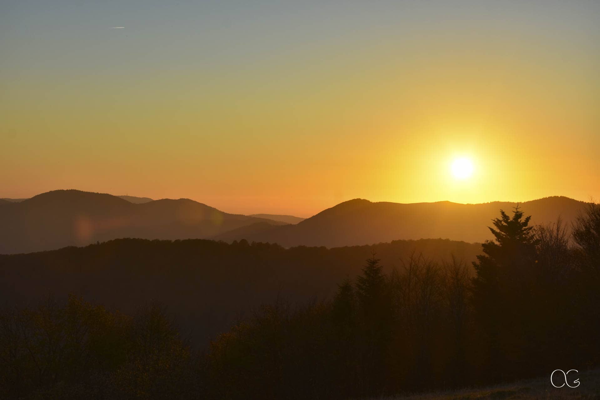 Coucher de soleil alsacien