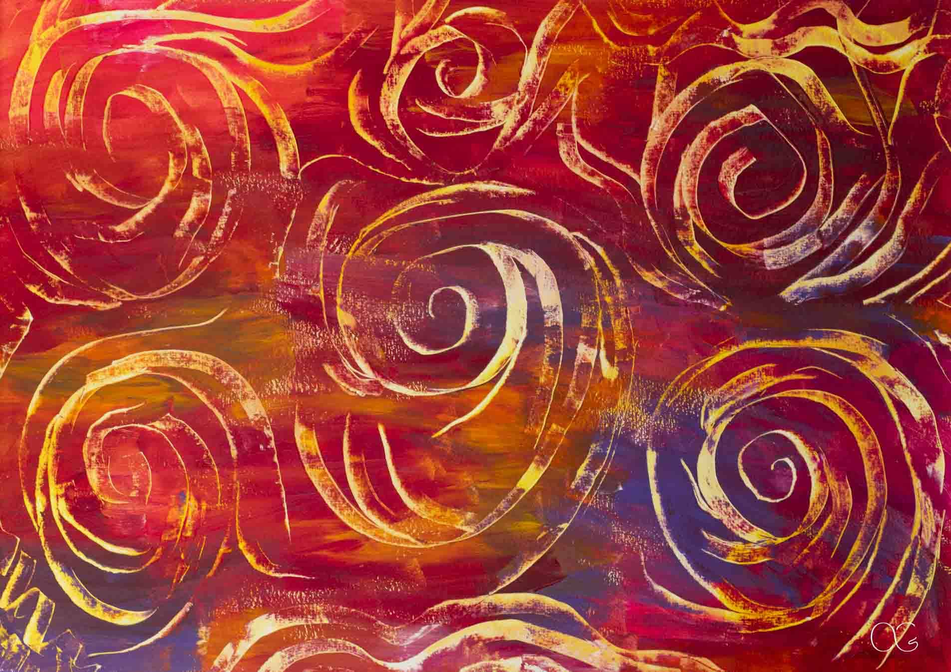 Disco peinture acrylique abstrait