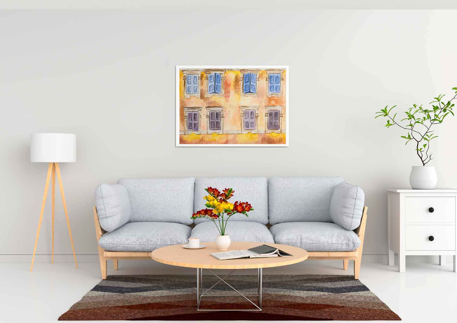 Façade italienne aquarelle