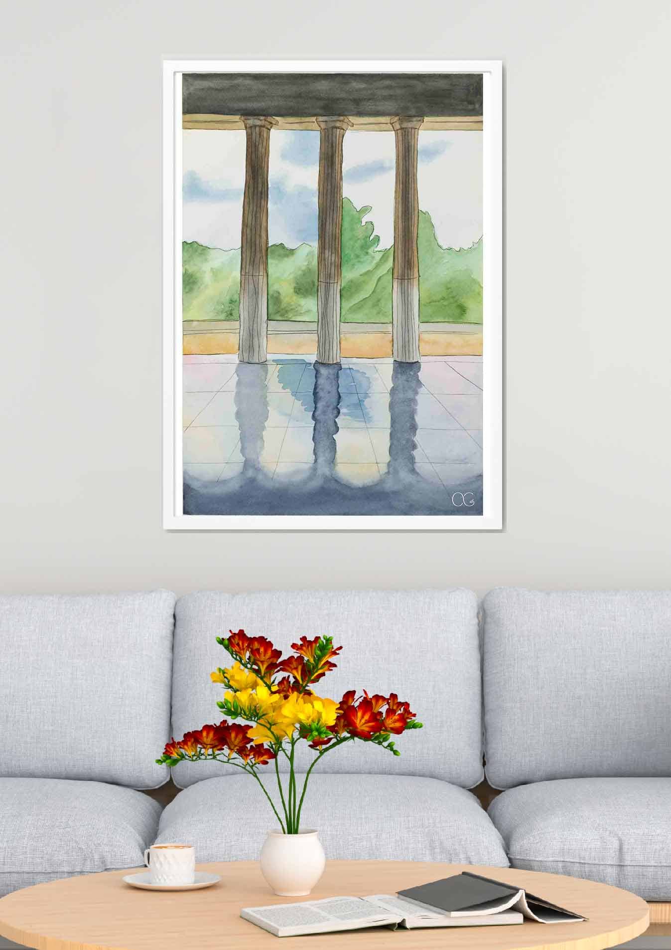 Grèce romantique aquarelle
